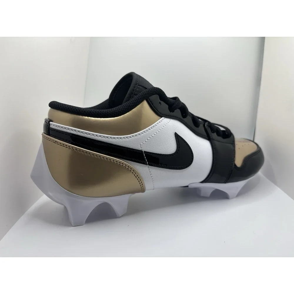 Jordan 1 Low TD Football Cleats Gold & Black Men's 10 FJ6245-701 NEW $145